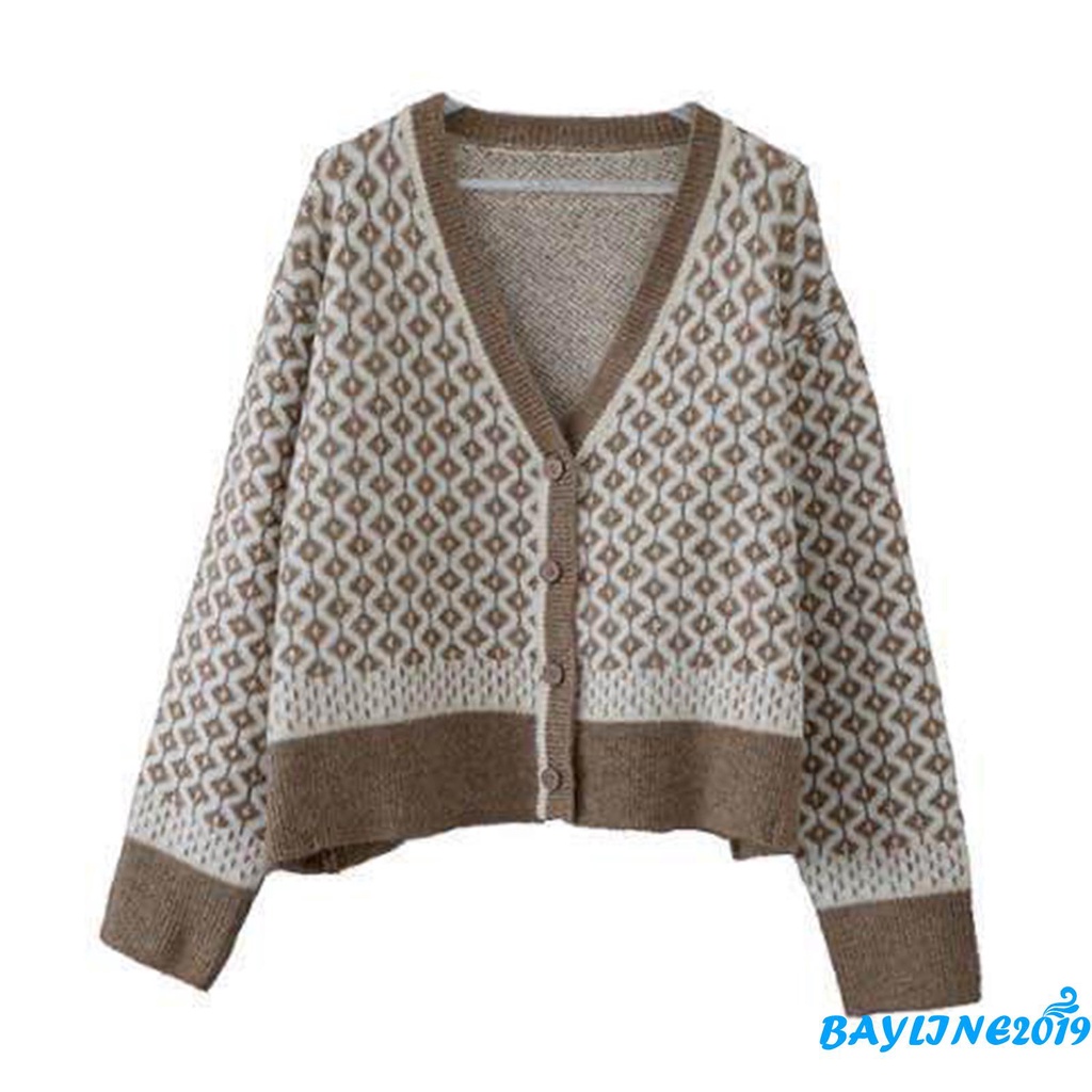 Áo Khoác Cardigan Nữ Dài Tay Cổ Chữ V Thời Trang Hàn