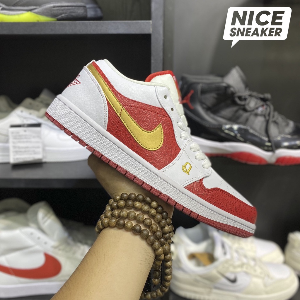 Giày Jordan 1 Low Spades (đỏ/trắng) - Phiên bản 1:1 chuẩn | Nice Sneaker .