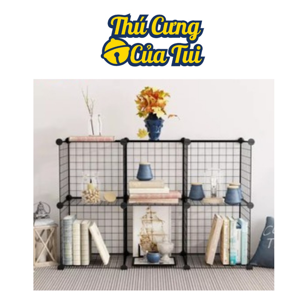 Kệ Tủ Lắp Ghép Lưới Sắt Đa Năng ( TẶNG KÈM CHỐT ) - Combo 6 Ô - Thú Cưng Của Tui