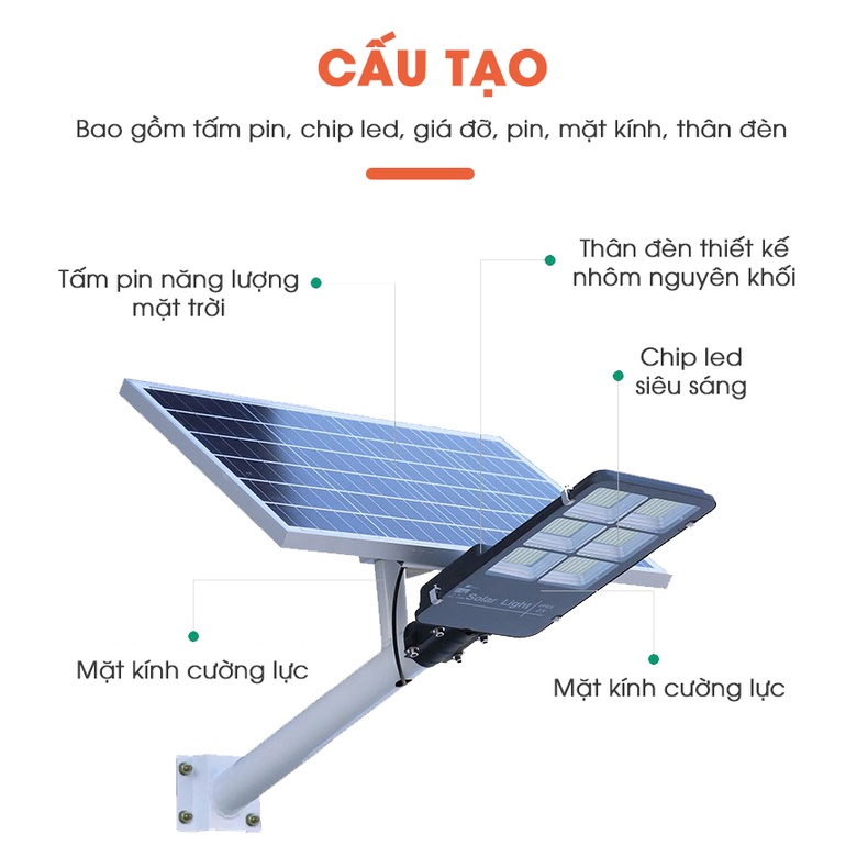 Đèn đường năng lượng mặt trời 300W SUNECO, Đèn cao áp năng lượng mặt trời, đèn led năng lượng mặt trời, Bảo hành 2 năm