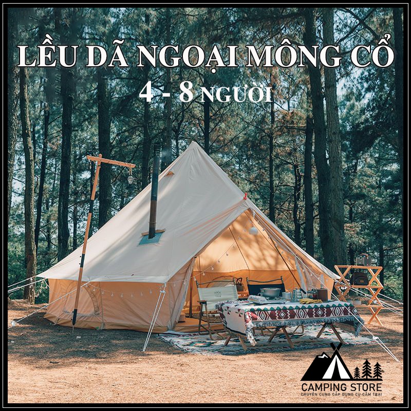 LỀU CẮM TRẠI MÔNG CỔ CAO CẤP RỘNG RÃI CHO 4-8 NGƯỜI, LỀU DÃ NGOẠI, DU LỊCH SIZE LỚN CHỐNG NƯỚC, TIA UV