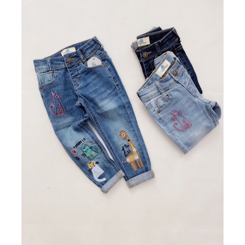 Quần bò bé gái sugar bear 1-2 tuổi đến 10/12 tuổi