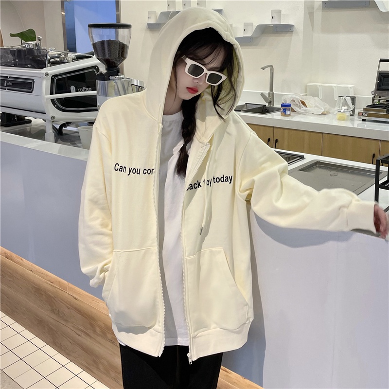 SUXI Áo Khoác Cardigan Tay Dài Dáng Rộng Thêu Họa Tiết Thời Trang Xuân Thu Cho Nữ