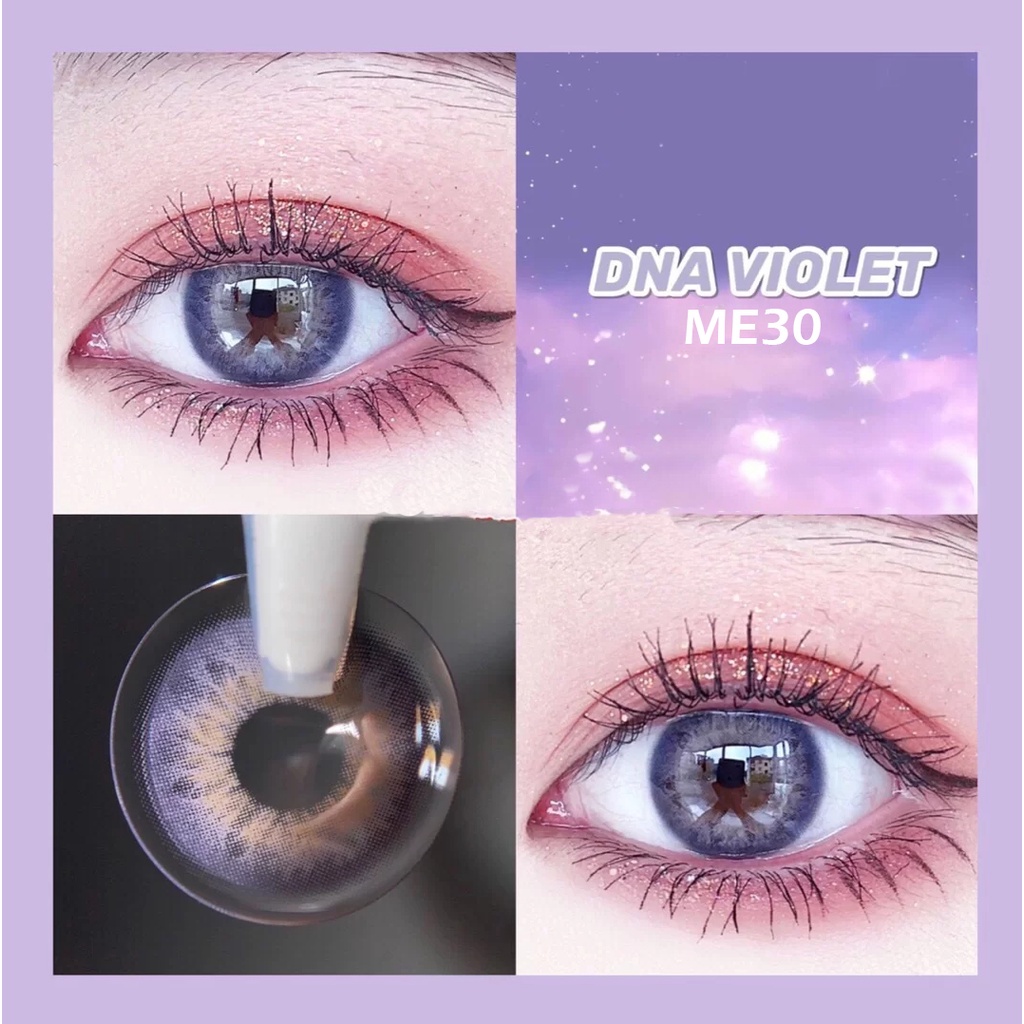lens Kính Áp Tròng Hộp đựng kính miễn phí 14mm 0 độ màu tím lens mắt lens cosplay nước nhỏ mắt lens Thời gian sử dụng một năm Hộp đựng kính áp tròng miễn phí freshlady hot ME30 kính cận thị Set 2