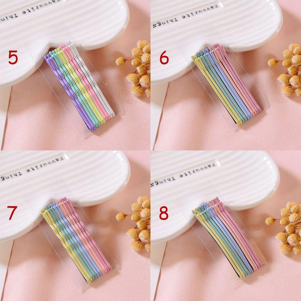 FUTURE 10pcs Korean Style Curly Wavy Grips Hairstyle Hairpins Children Hair Clip Candy Color Clip Women Bobby Pins New Metal Baking Paint Styling Hair Accessories Girl Hairpin