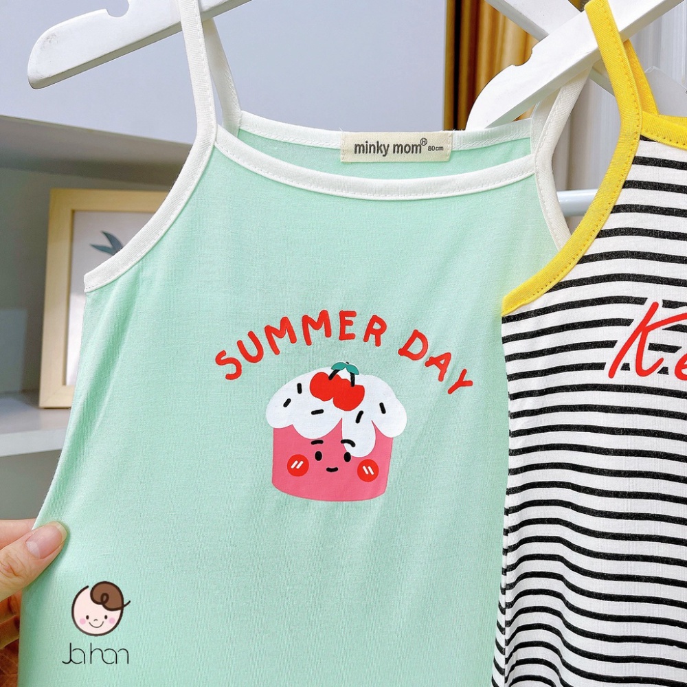 Váy Body Minky Mom Cheer Up Cho Bé Gái, chất thun lạnh cao cấp siêu mát mùa hè 6-20kg