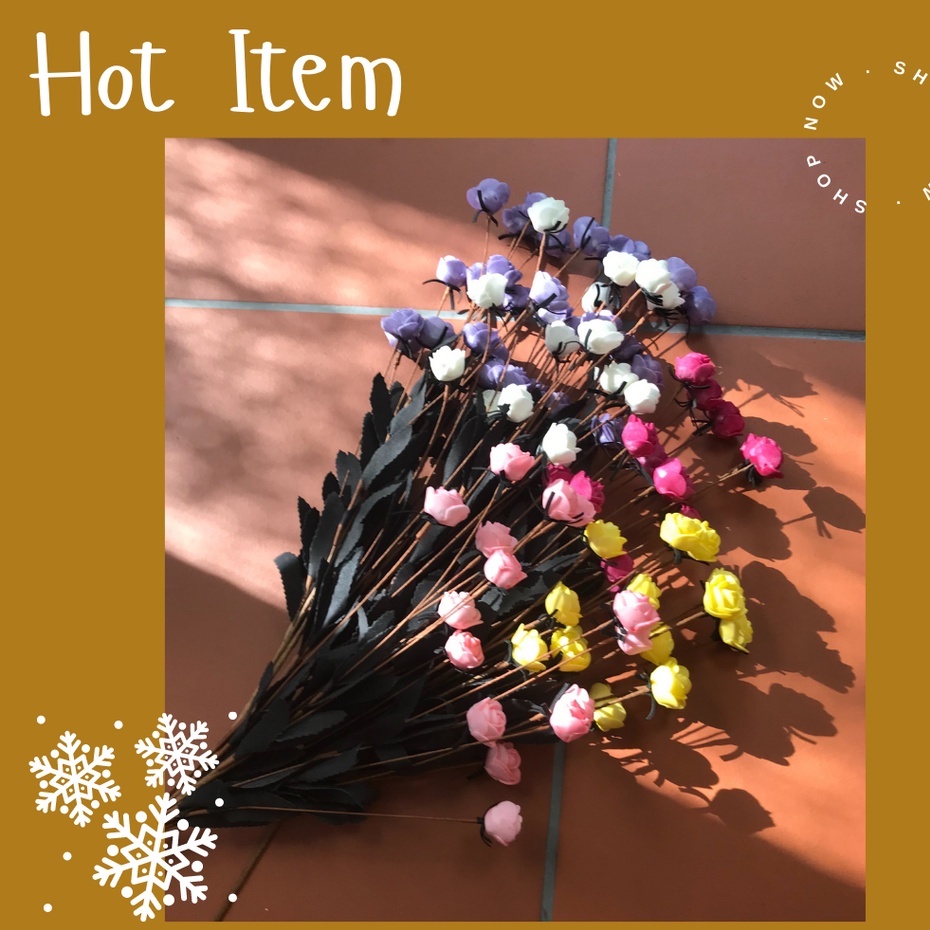 HOA HỒNG TỈ MUỘI MINI hoa giả trang trí Tết SInh Nhật Quà tặng Decor