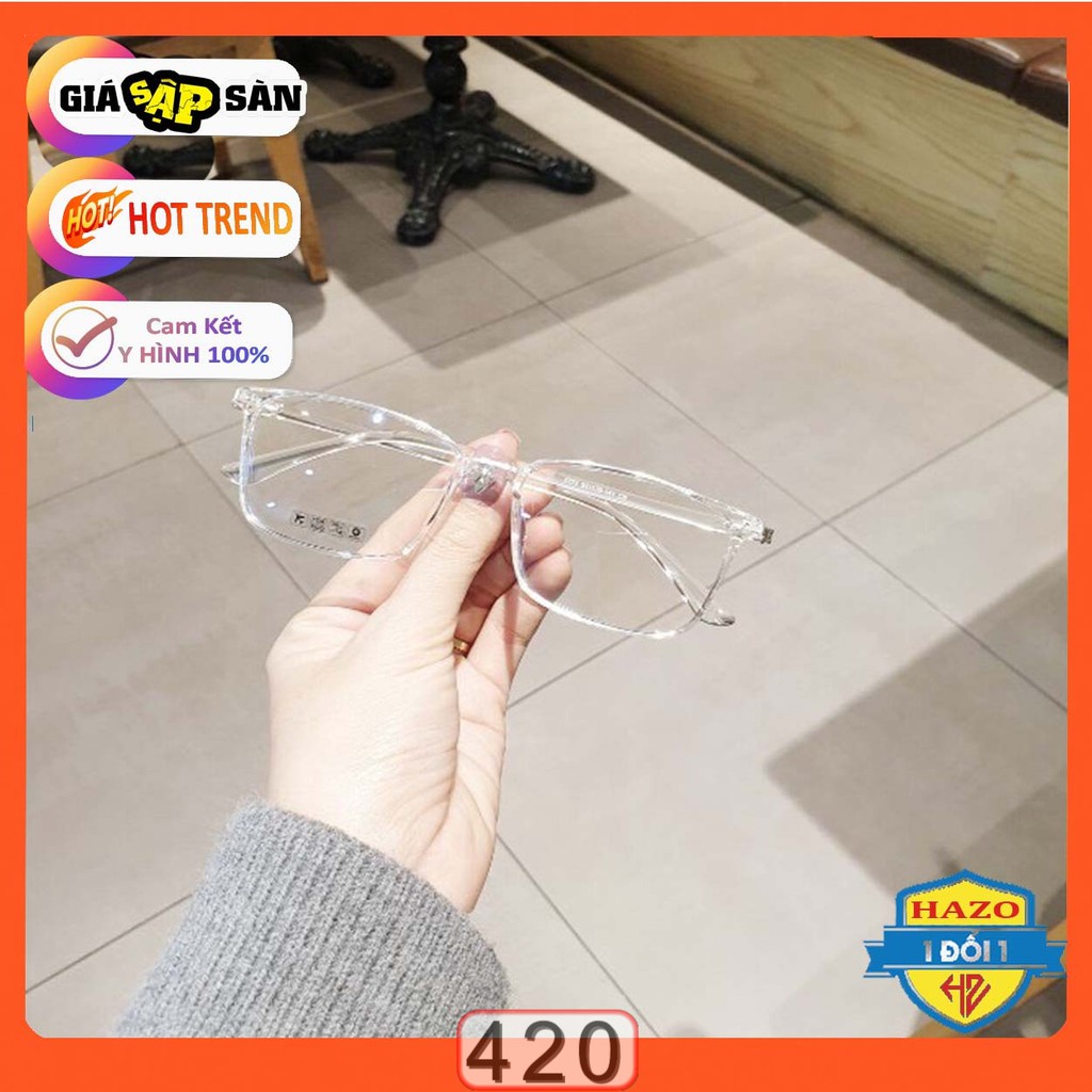 Mắt Kính Giả Cận Gọng Dẻo Hàn Quốc Tr2222 K420 Form Vuông Cực Đẹp - Hazo