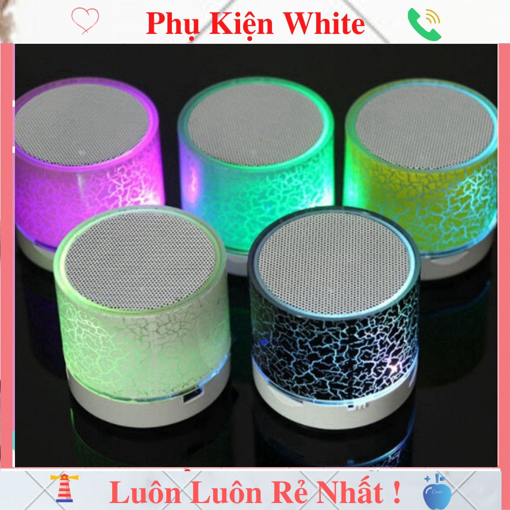 Loa Bluetooth Mini Đèn LED Nhấp Nháy - Đủ Màu - Hỗ Trợ USB/FM/Thẻ nhớ TF/bluetooth