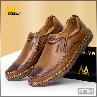 Giày lười nam da bò TIMAN NT94 cao cấp êm chân sang trọng bền bỉ bảo hành 5năm