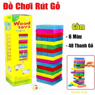 Đồ chơi Rút Gỗ Màu 48 thanh an toàn cho Bé  - Đồ chơi gỗ MG42