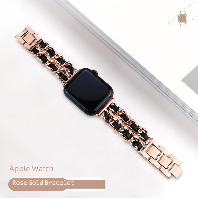 Dây Đeo Thay Thế Chất Liệu Thép Không Gỉ Thiết Kế Dạng Mắt Xích Cho Apple Watch 6