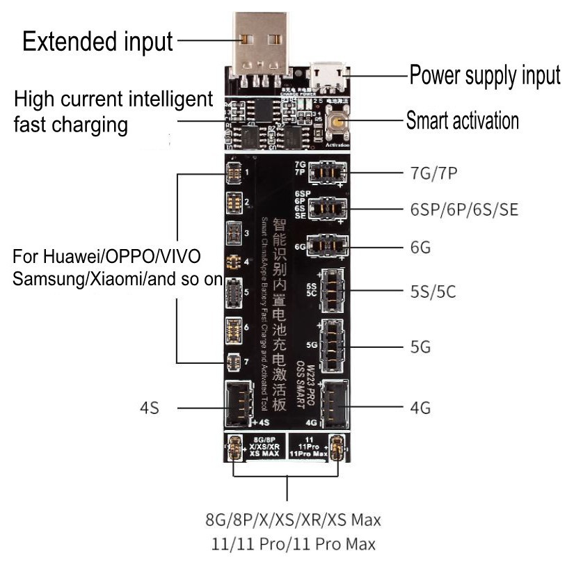 Mạch kích pin đa năng W223 V6 Pro (i.Phone - Android)