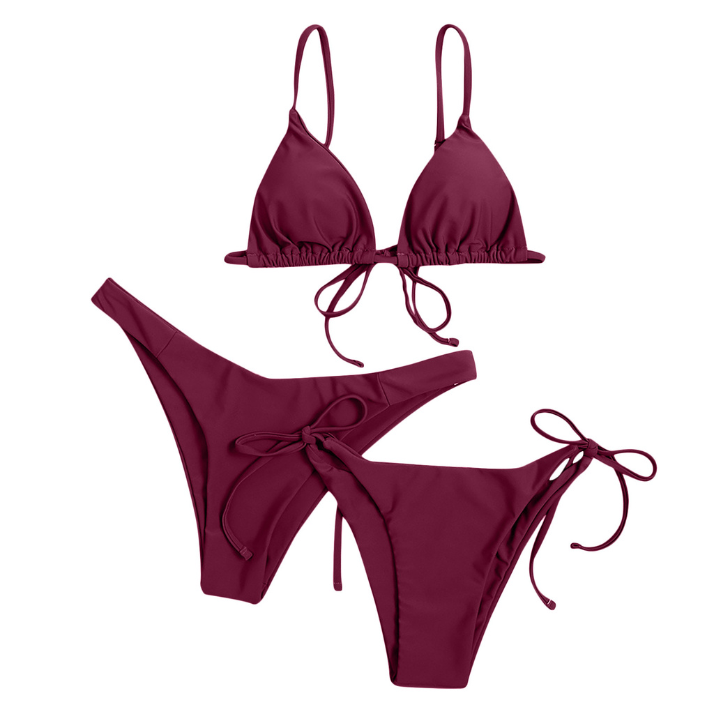 Set Bikini Màu Trơn Thiết Kế Quyến Rũ Cho Phái Nữ | BigBuy360 - bigbuy360.vn