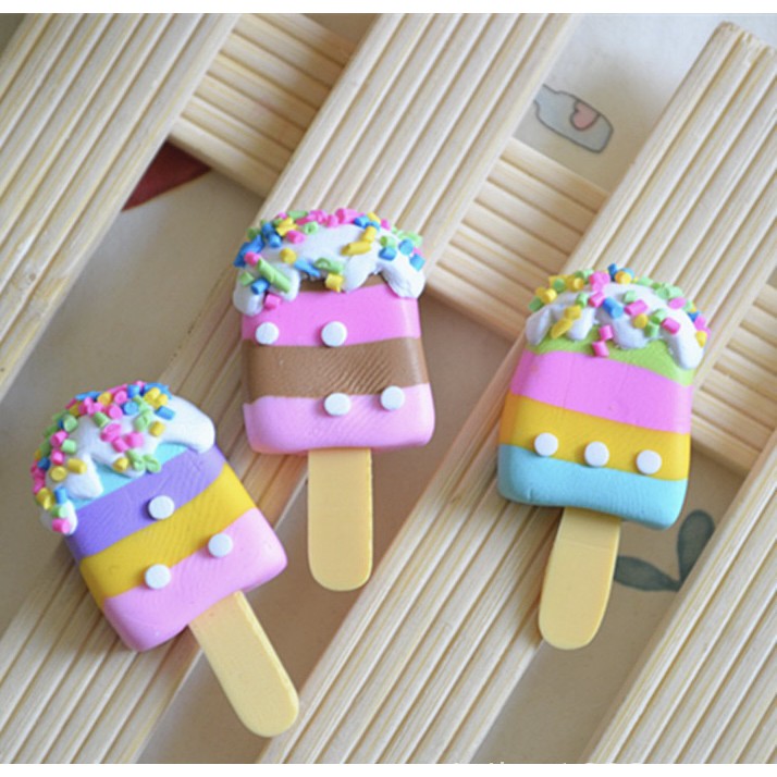 Charm (C19) slime/ Dụng Cụ Charm Trang Trí [Ko Keo &amp; Nút] Hình Que Kem Xinh Xắn (3.0 cm)