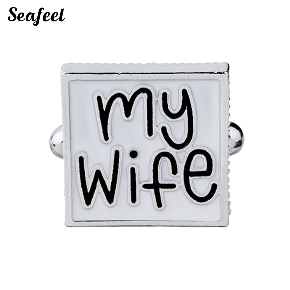 SF ✥1 Pair Fashion Men I Love My Wife Cufflinks Groom Party Shirt Accessory