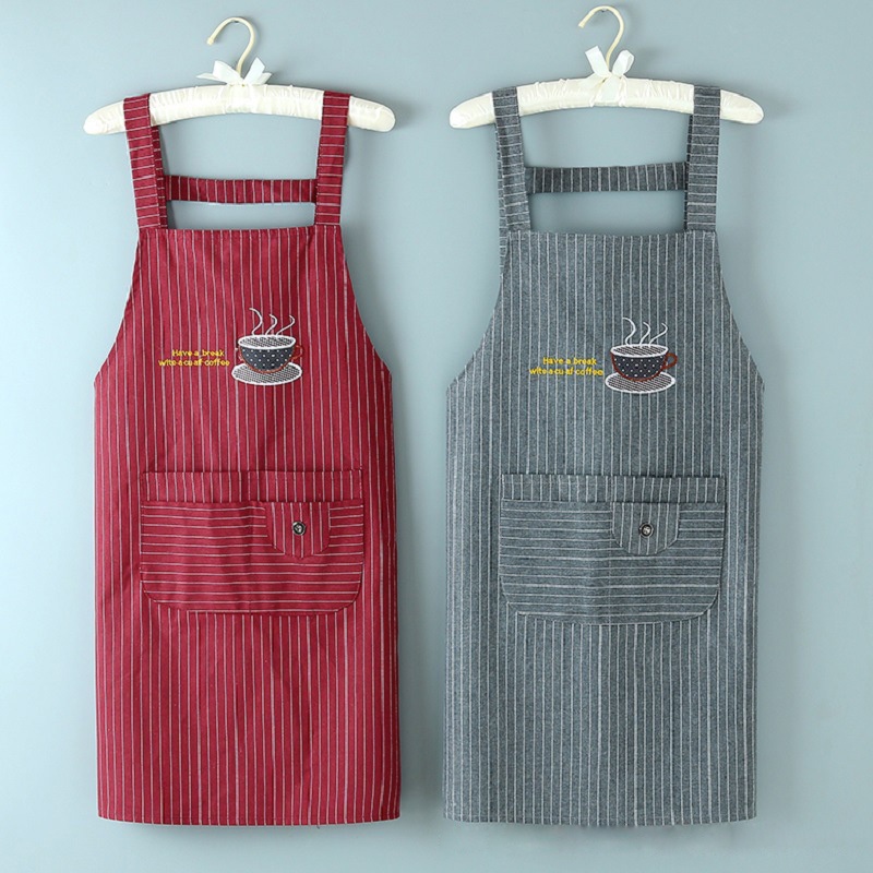 Tạp Dề Bằng Cotton Và Lanh Chống Dầu Mỡ Thiết Kế Thời Trang Cho Nữ