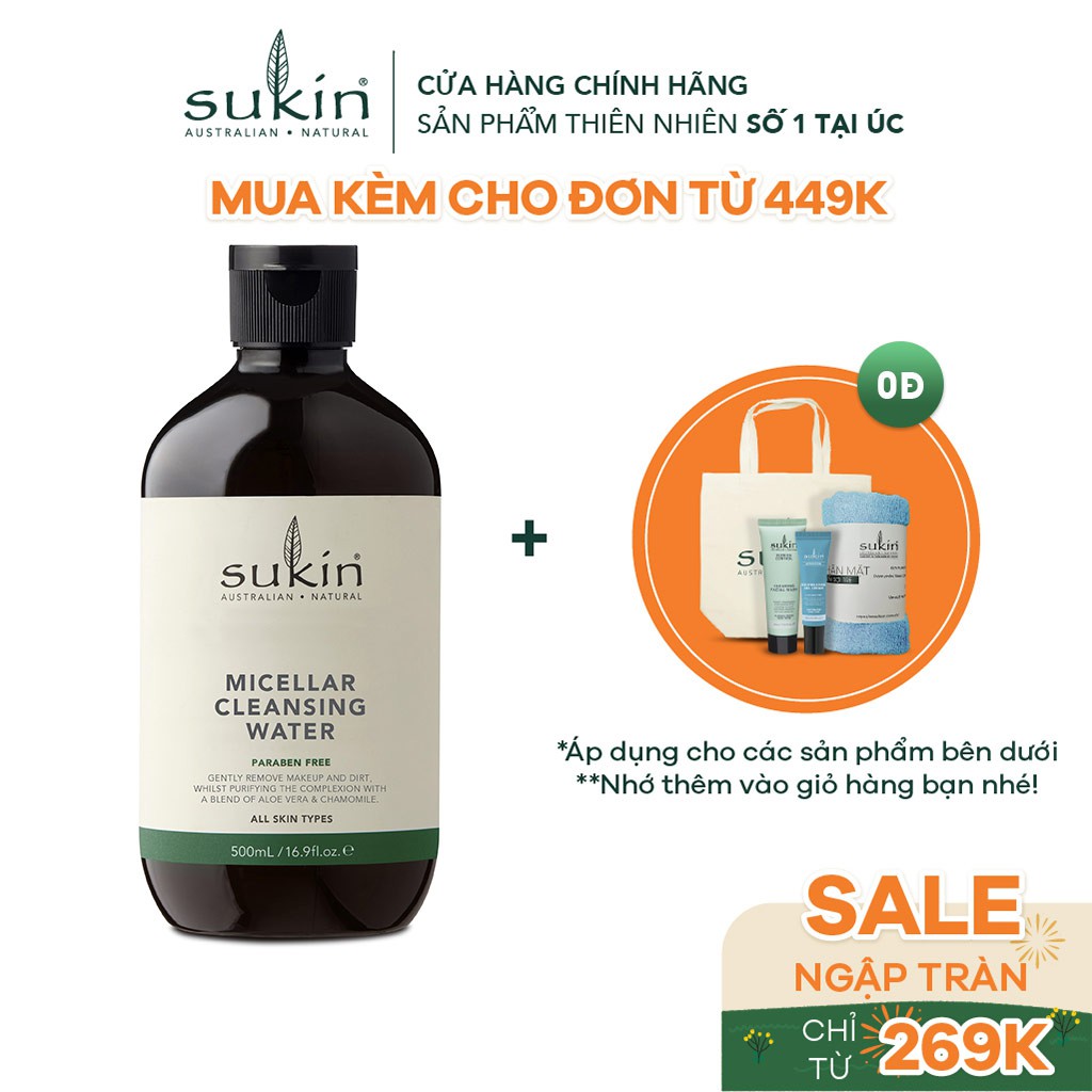 Nước Tẩy Trang Sukin Micellar Cleansing Water 500ml