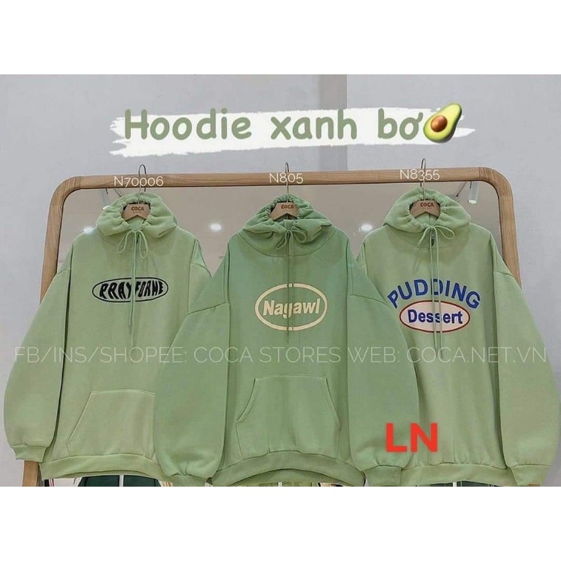 Áo hoodie 3D xanh xi măng LN11