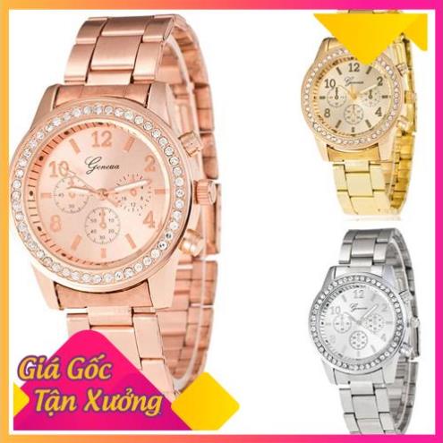 Đồng Hồ Nữ Geneva Mặt Số Dây Hợp Kim Đính Đá Sang Trọng ⚡FREESHIP⚡ TP'S