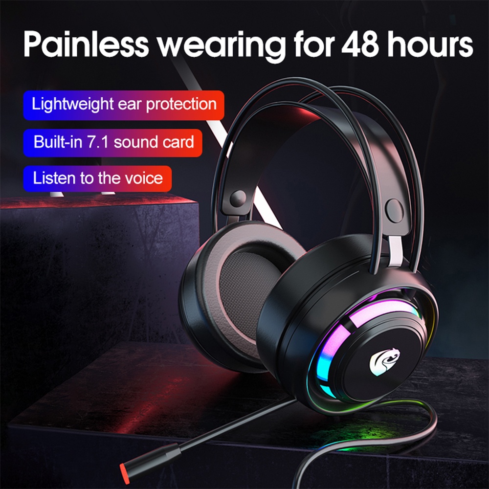 Tai Nghe Chơi Game Có Dây 3.5mm Rgb Led 7.1 Chống Ồn Có Mic Cho Ps4 Pc
