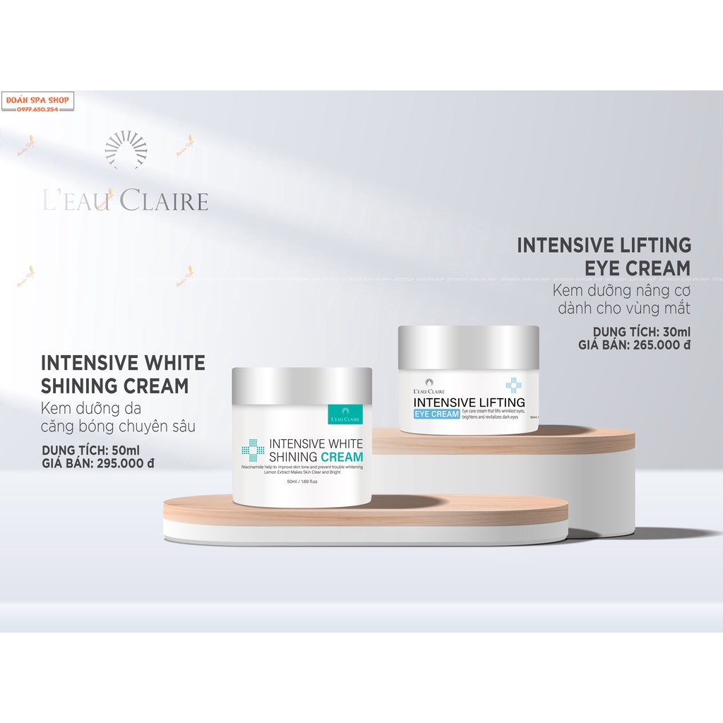 Kem dưỡng trắng căng bóng chuyên sâu – Intensive White Shining Cream Leau Claire