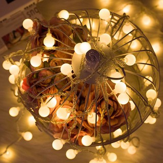 Dây Đèn Led Bóng Tròn 6M 40 Bóng Trang Trí Lễ Tết Vàng - Chớp Nhiều Màu