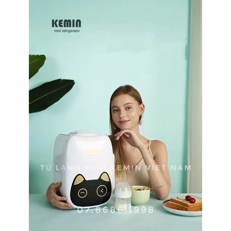 Tủ lạnh mini KEMIN K6 Cat Head 6L-Dùng ở nhà và ô tô, 2 chiều nóng lạnh