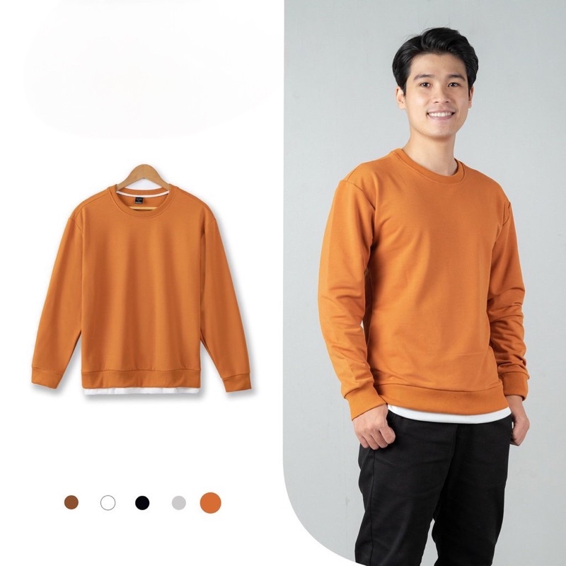 Áo dài tay nam - Áo Layer Sweater chất liệu nỉ da cá from dáng trẻ trung