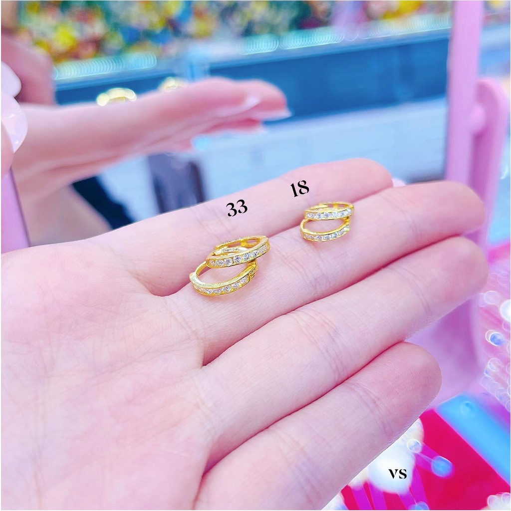 Khuyên tai nam/nữ/bé gái đơn giản Vàng bạc an chi trang sức thời trang hàn quốc trẻ trung