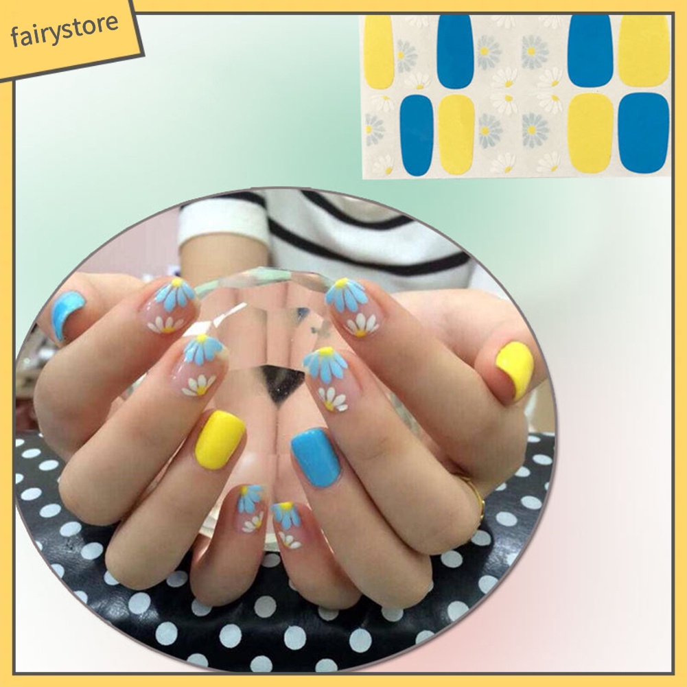 Set 14 tấm giấy dán móng 3D chống thấm nước