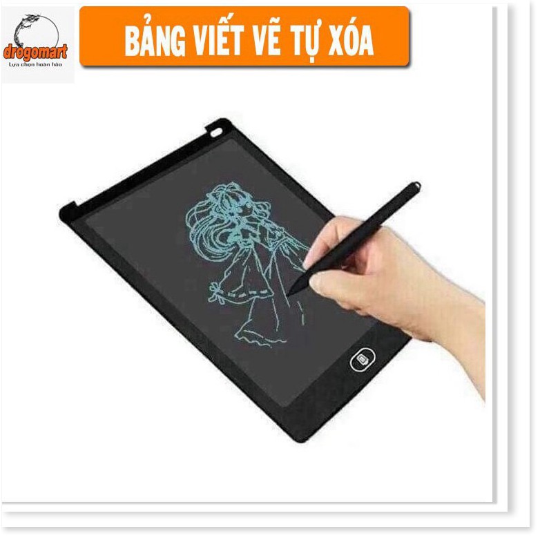 ( FREESHIP 99K ) Bảng viết vẽ thông minh LCD tự xóa chỉ bằng một nút bấm size 8,5 inch (kèm video)