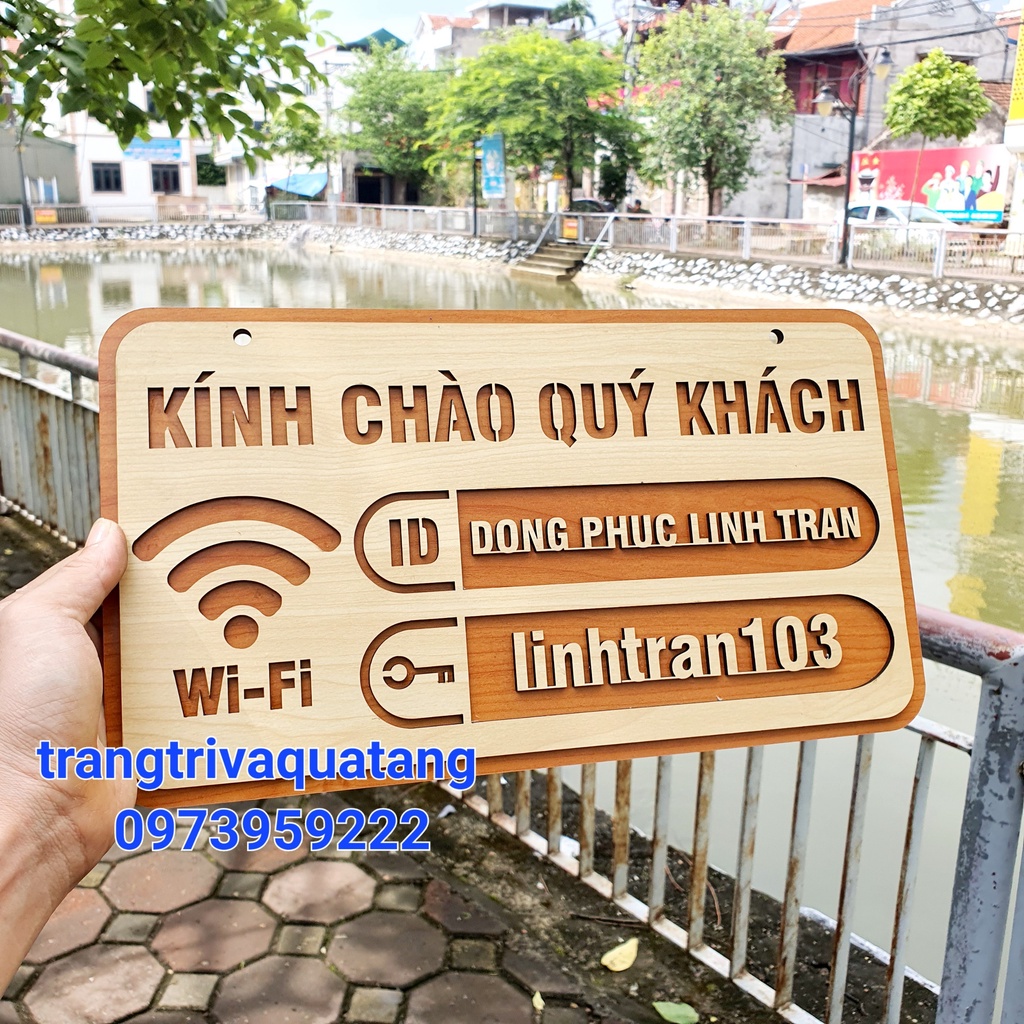 Bảng gỗ Wifi, QR Wifi - Quý khách chỉ cần Ghi chú ID và Pass rồi đặt đơn là dc nha!