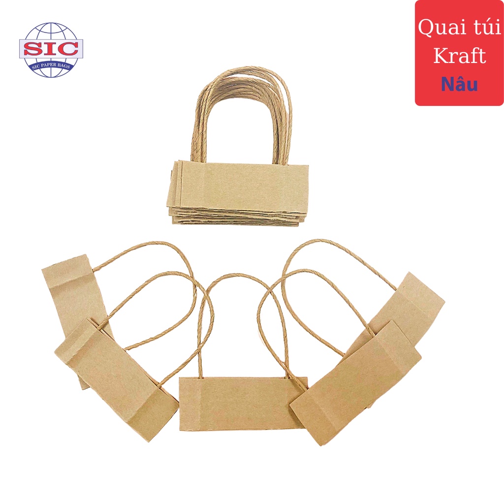 QUAI TÚI GIẤY KRAFT MÀU NÂU (ẢNH THẬT)