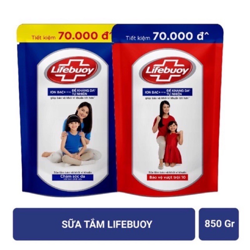 Sữa tắm Lifebuoy túi 850g( tiết kiệm) bảo vệ mùa dịch