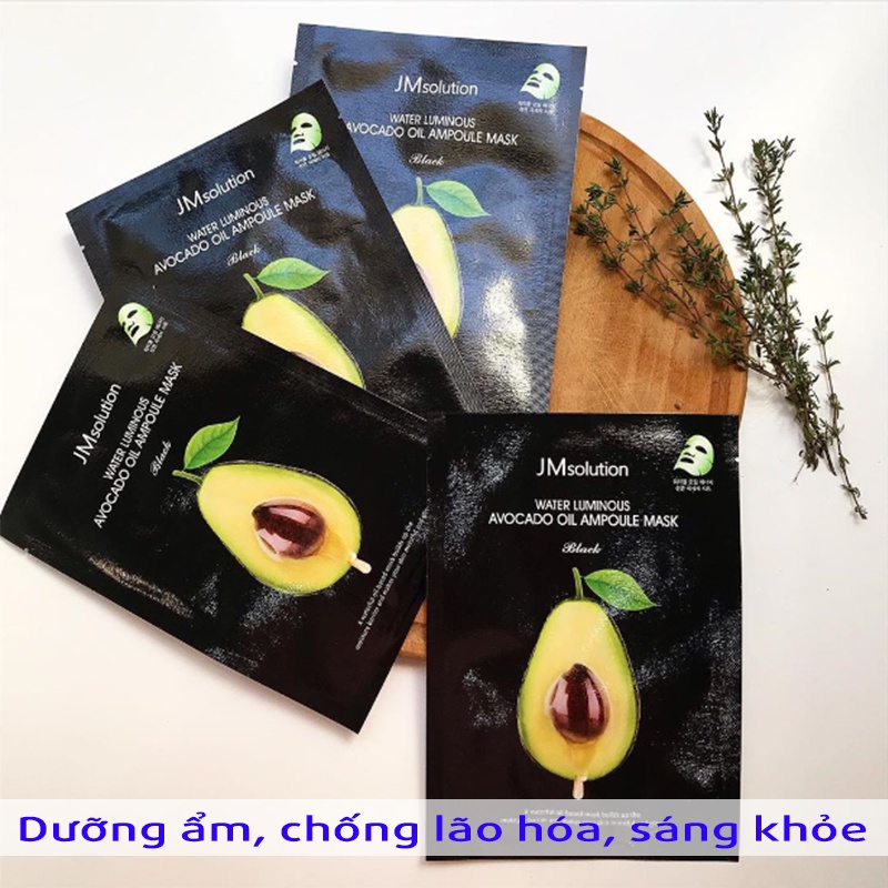 JMSOLUTION Mặt Nạ Chiết Xuất Bơ [MIẾNG LẺ] Cấp Ẩm Dưỡng Da Mềm Mịn Ngừa Lão Hóa JM Solution Avocado Oil Ampoule Mask