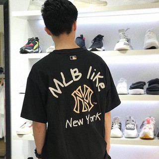 Áo Thun Tay Lỡ MLB LIKE Unisex (Trắng/Đen)