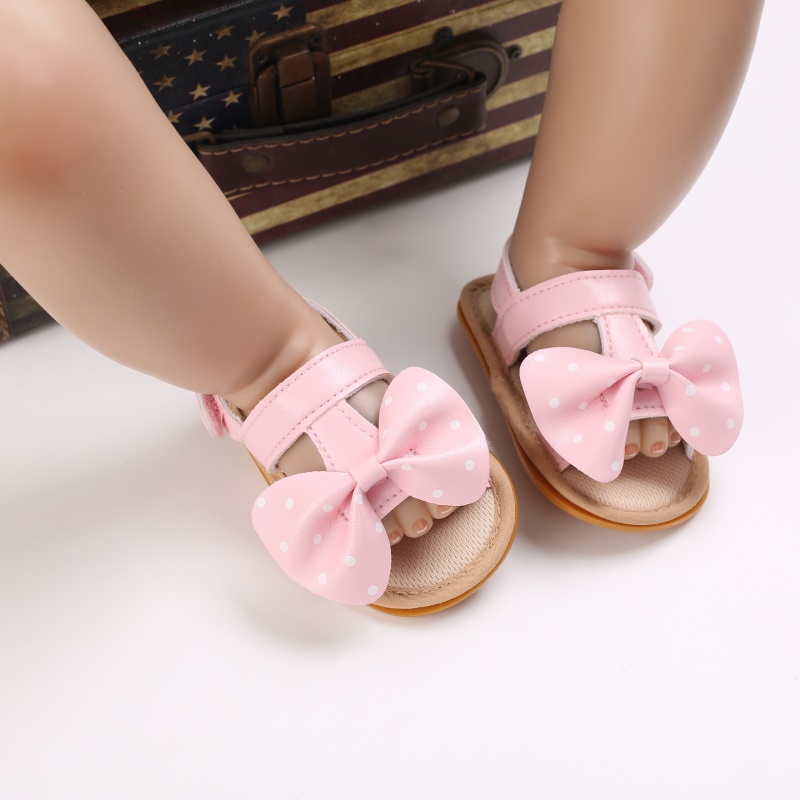 Giày Sandal Đế Cao Su Mềm Chống Trượt Mùa Hè Có Hoa Cho Bé Trai Và Bé Gái Sơ Sinh Tập Đi Mới