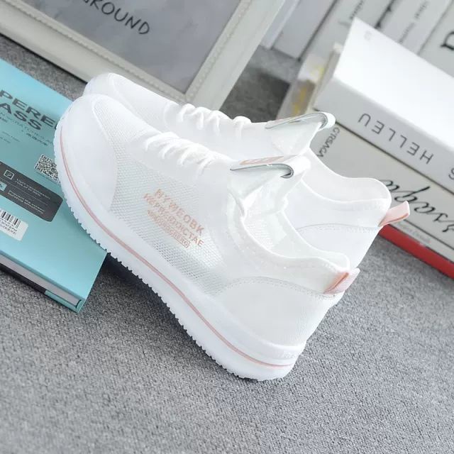 Giày Thể Thao Trắng Phối Lưới Thoáng Khí Thời Trang Mùa Hè Dành Cho Nữ S 2021