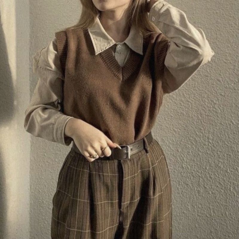 (ảnh thật ở cuối) full set gile áo lên, quần tây phong cách 𝑑𝑎𝑟𝑘 𝑎𝑐𝑎𝑑𝑒𝑚𝑖𝑎 𝐫𝐚𝐧𝐝𝐨𝐦𝐛𝐞𝐢𝐛𝐞𝐢