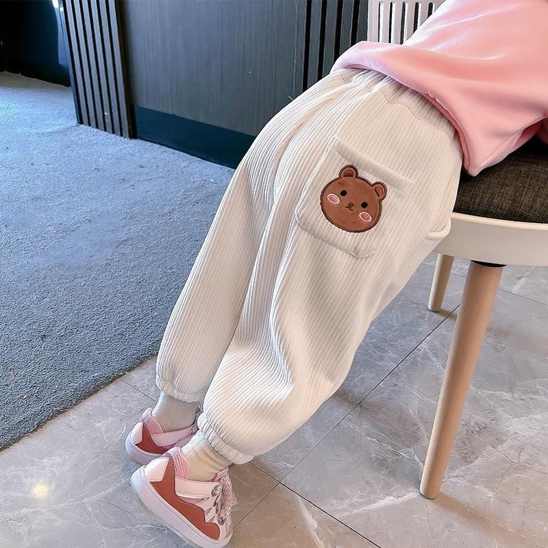[Babycat] Hàng Có Sẵn Quần Dài Vải Nhung Phong Cách Nhật Bản / Hàn Quốc Thời Trang Xuân Thu Cho Bé Gái
