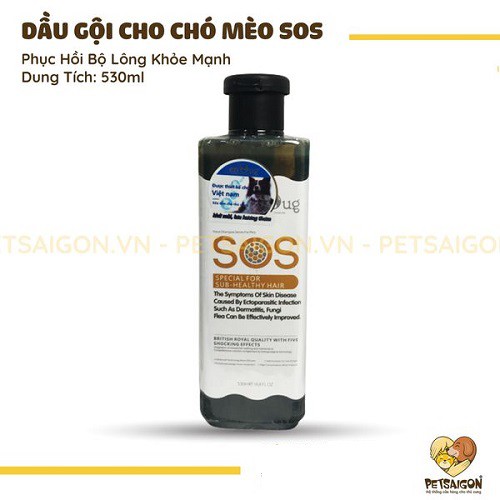 [CHÍNH HÃNG] SỮA TẮM SOS CHO CHÓ MÈO CHAI 530ML