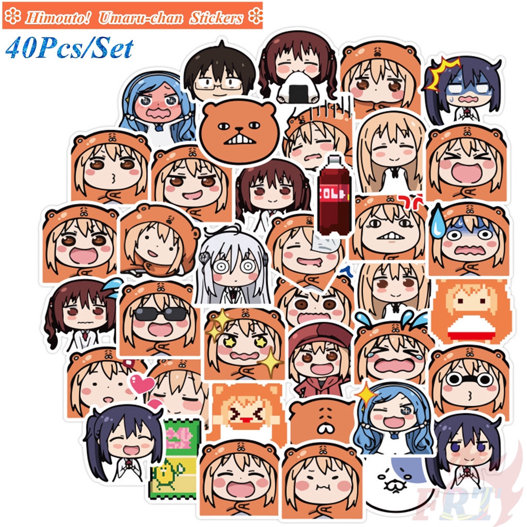 Set 40 miếng dán hình họa tiết anime Himouto Umaru-chan  dùng trang trí album / nhật ký / laptop / sổ tay / ván trượt