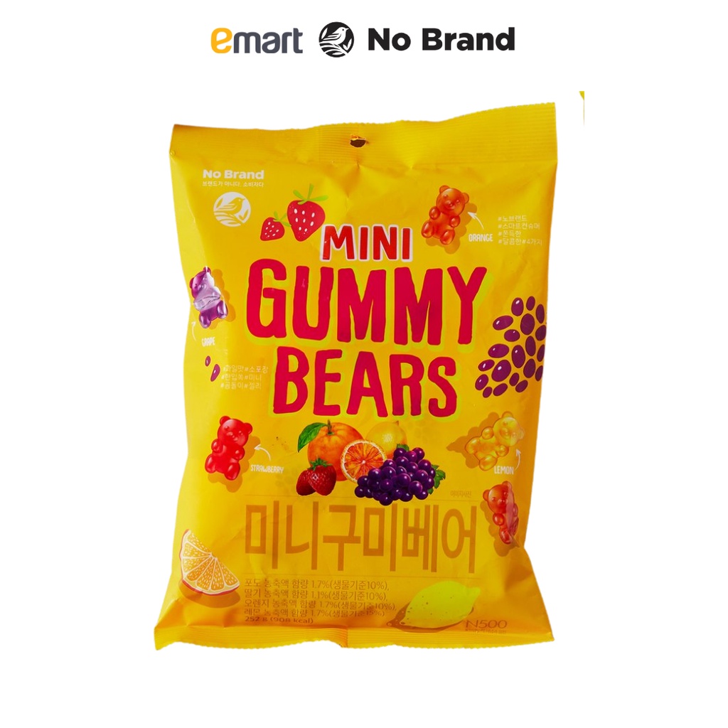 Kẹo Dẻo Gấu Gummy Jelly Vị Trái Cây No Brand 252g (20 gói) - Emart VN