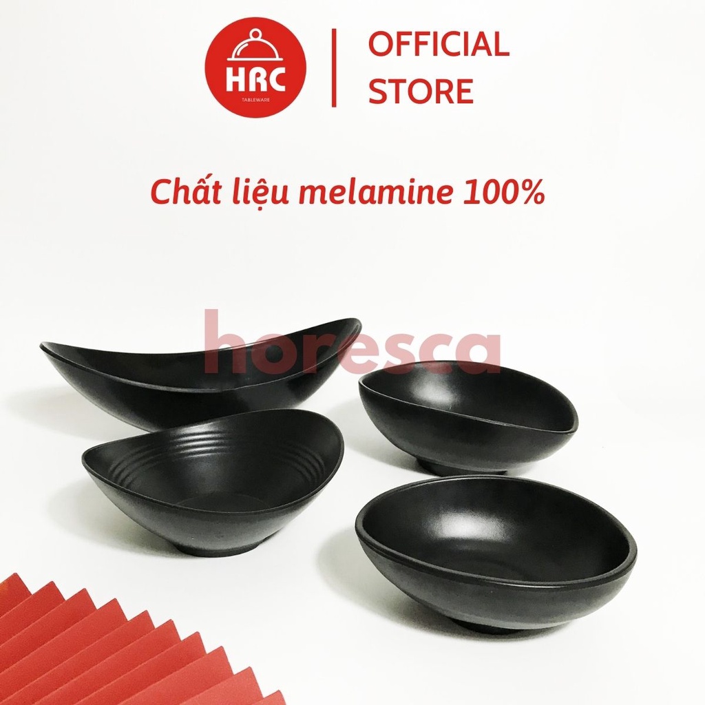 Bộ bát, tô đen nhám 100% melamine (CAO CẤP) Bộ tô, bát kiểu dáng phong cách Hàn Quốc, Nhật Bản