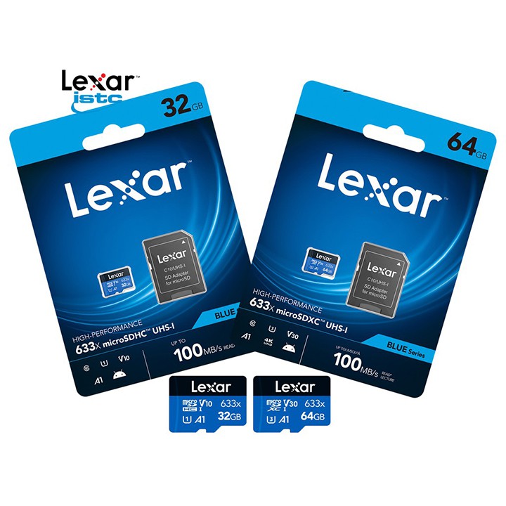 Thẻ nhớ Lexar MicroSDHC Chính hãng 256gb | 128gb | 64Gb - tốc độ Class 10 - 100MB/s, lưu video 4K