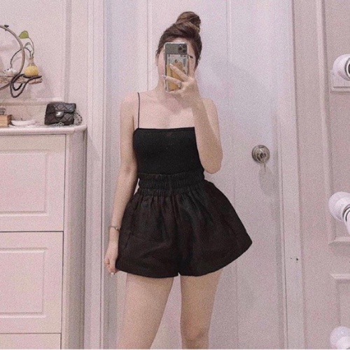 Quần Short Nữ Ống Rộng , Quần Tacta Phồng Ống Rộng Cạp Chun (Tacta)
