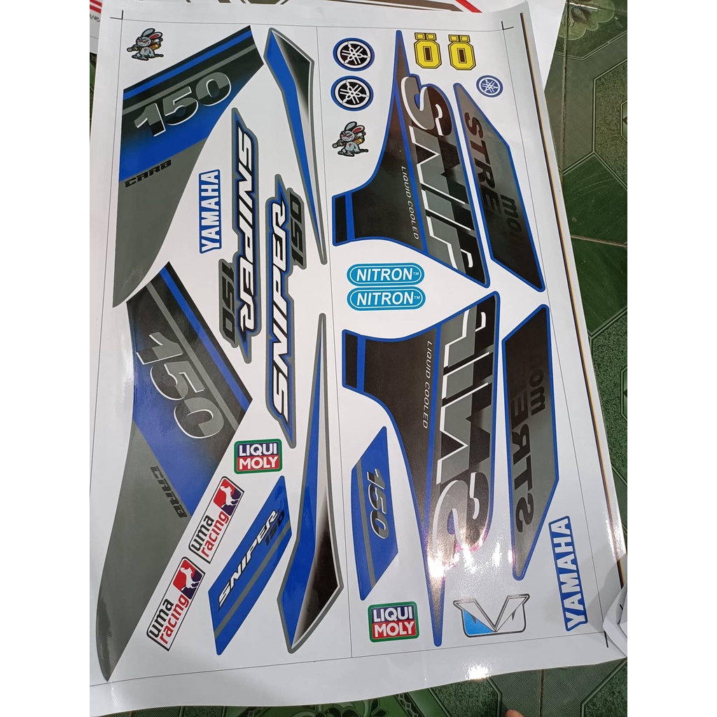 Tem rời ex 150 sniper xanh bạc