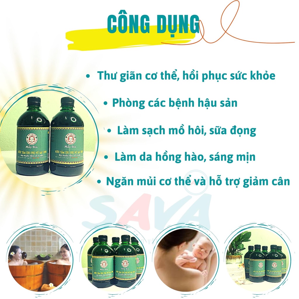 Nước tắm thảo dược Dao Đỏ sau sinh phục hồi sức khỏe phụ nữ sau sinh hiệu quả 100% tiện dụng chai 500ml