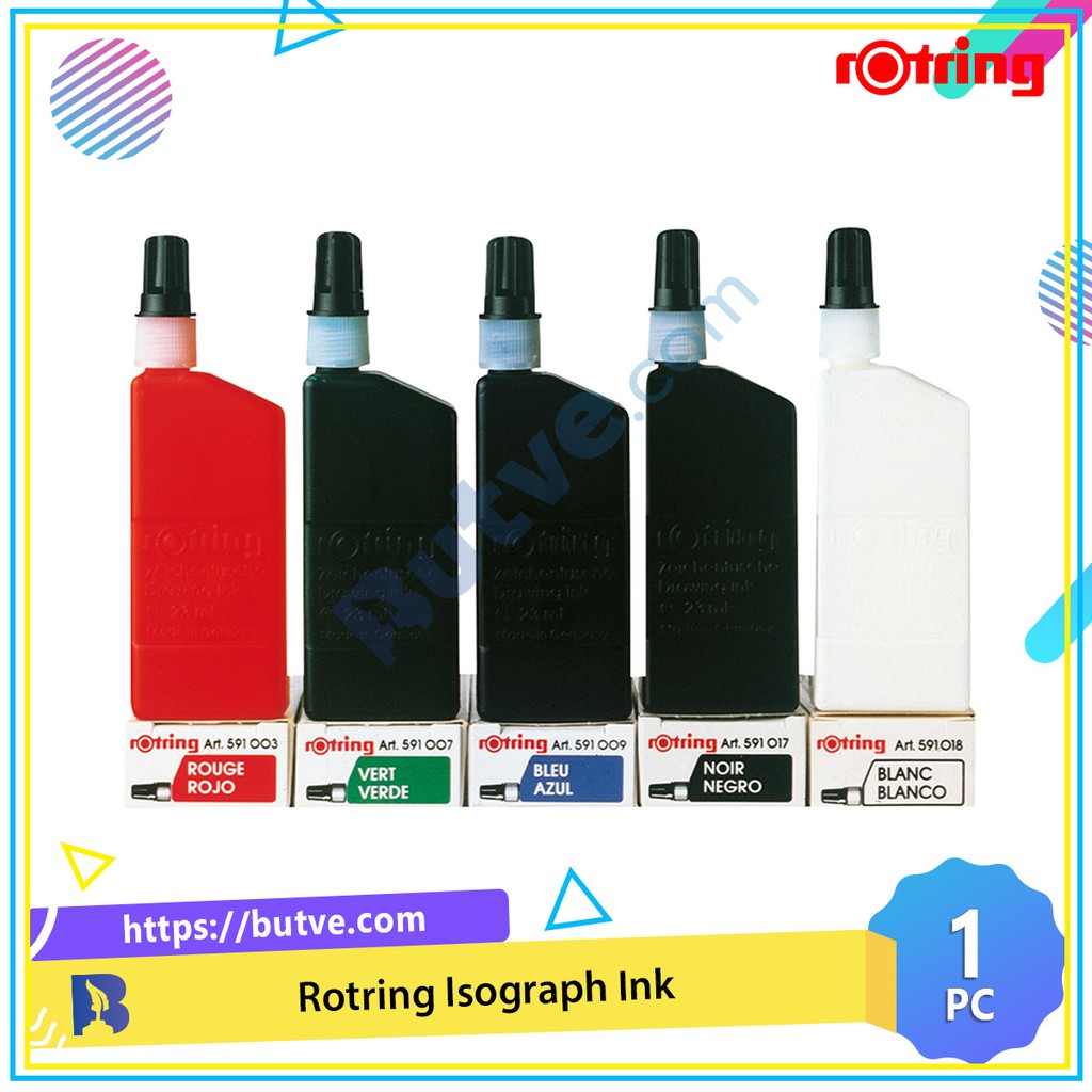 Mực châm dùng cho bút kim vẽ kỹ thuật Rotring Isograph Ink (Lọ mực lẻ)